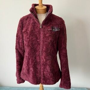 Pendleton Women's Burgundy Wine Full Zip Up Fleece Jacket Size Small